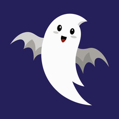 Vector silhouette illustration of a ghost flying at high speed