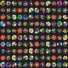 Florar Pattern. Abstract Floral Background Design with Artistic Botanical Elements