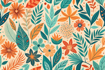 Tropical Leaf  seamless floral pattern