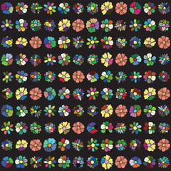 Florar Pattern. Abstract Floral Background Design with Artistic Botanical Elements