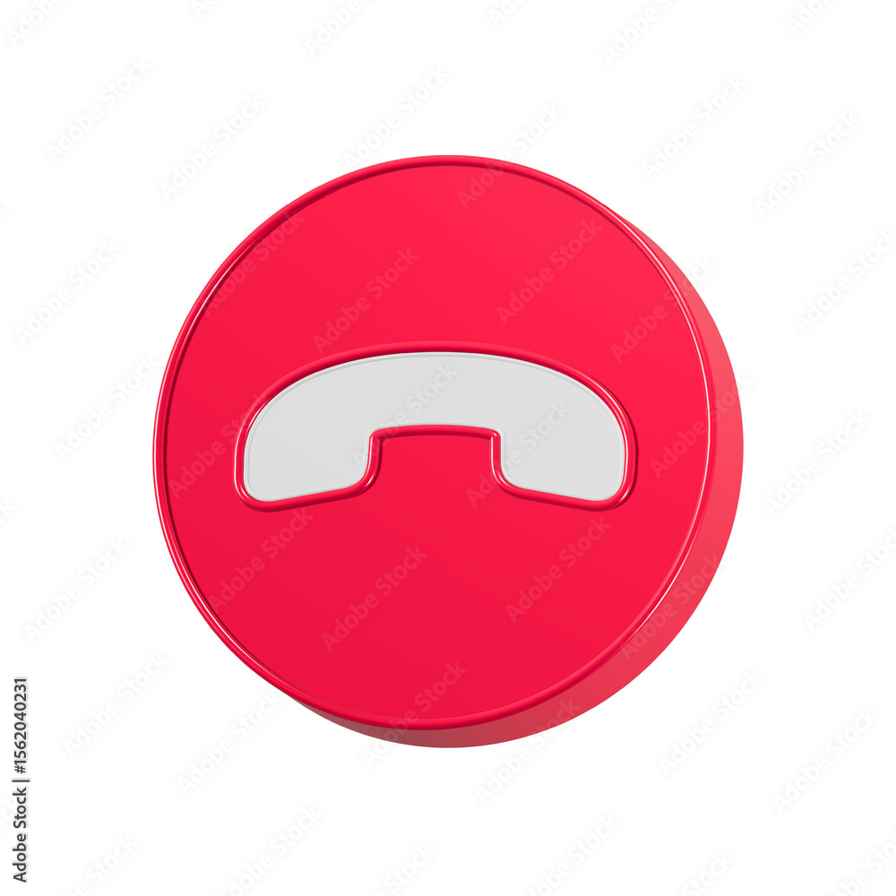 Poster close call button 3d rendering symbol cancel phone