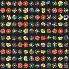 Florar Pattern. Abstract Floral Background Design with Artistic Botanical Elements