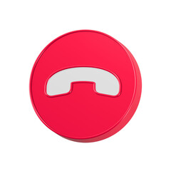 close call button 3d rendering symbol cancel phone