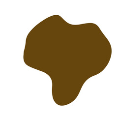 A solid, earthy brown blob with smooth, unpredictable curves.
