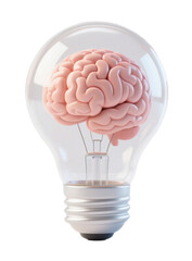 light bulb with brain