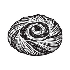 A bakery icon in motion – Danish pastry silhouette shaped into soft Danish pastry vector – Danish pastry illustration

