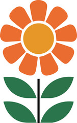 Vibrant Retro Flower Design for Prints and Decor