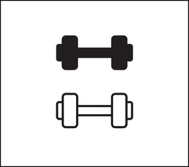 Dumbbell icon, simple flat outline design