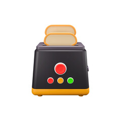 3D Front View of Modern Toaster