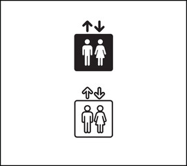 Elevator icon, minimal black white flat icon