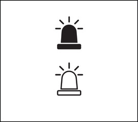 Emergency light icon, clean flat outline vector