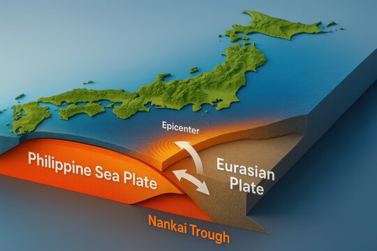 Subduction Plate Diagram of Nankai Trough
