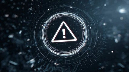 AI system in cybersecurity platform alerts digital warning sign with futuristic technology interface for threat detection and security alert - Powered by Adobe