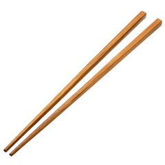 Two wooden chopsticks with a unique design and texture.