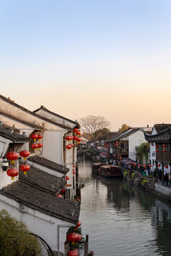 The evening scenery of Suzhou Shantang Street, taken in Suzhou, Jiangsu, China