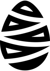 Black and white patterned flat egg illustration.