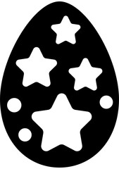 Black and white patterned flat egg illustration.
