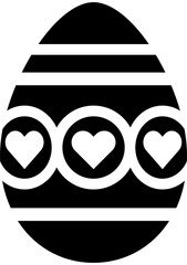 Black and white patterned flat egg illustration.