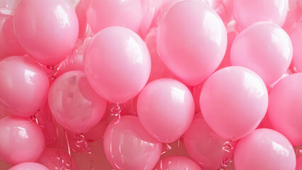 Festive background of pink balloons