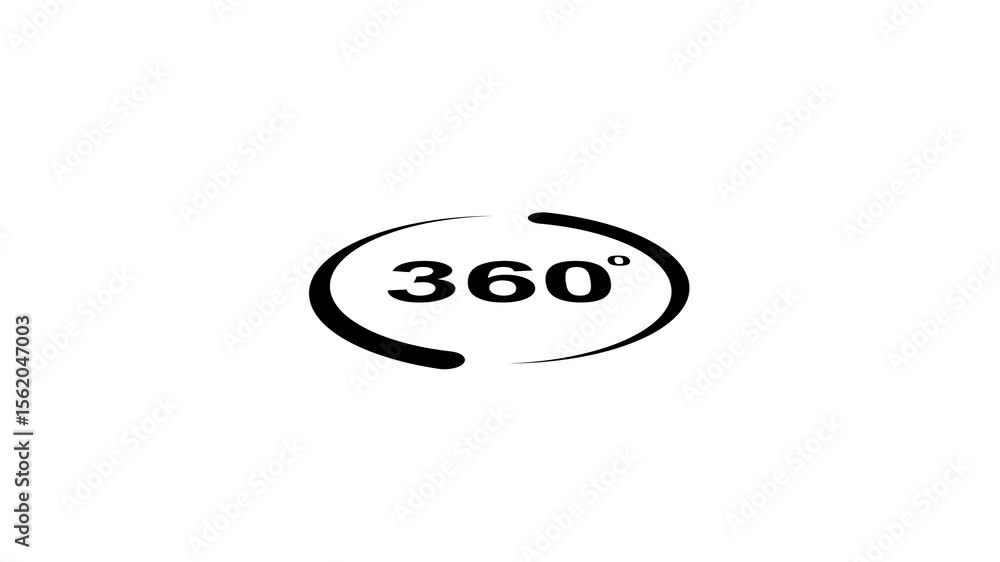 Aufkleber 360 degree rotate view animation isolated on white background