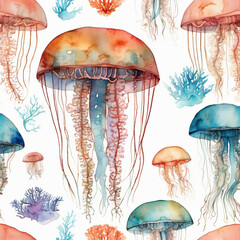 Educational Diagram of a Vibrant Solar Jellyfish Reef Captured on 70mm Film