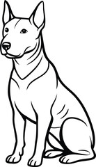 Thai Ridgeback Dog Sitting Vector Illustration Isolated on White Background, Thai Ridgeback Dog Vector, Sitting Ridgeback Clipart, Thai Dog Breed Illustration