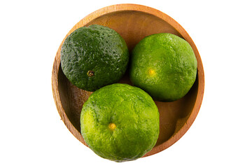 citrus hystrix, fresh bergamot fruit isolated on white