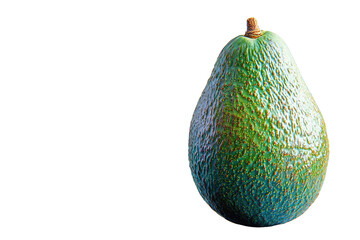 A single, ripe avocado with textured skin, isolated on a transparent background. background removed