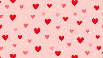 Valentine’s Day pattern with red hearts and pink tones.