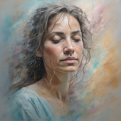 Dreamy Wet-on-Wet Pastel Portrait Artwork of a Person