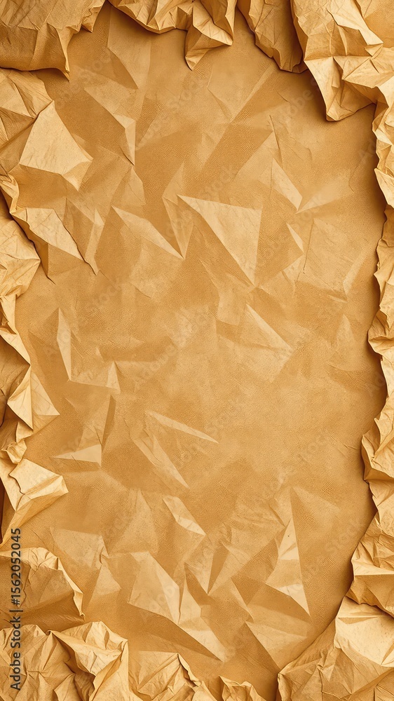 Poster textured backdrop of wrinkled paper with a neutral brown hue, ideal for creative projects and design