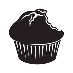 A paper-wrapped delight – Muffin silhouette refined with smooth Muffin vector – Muffin illustration

