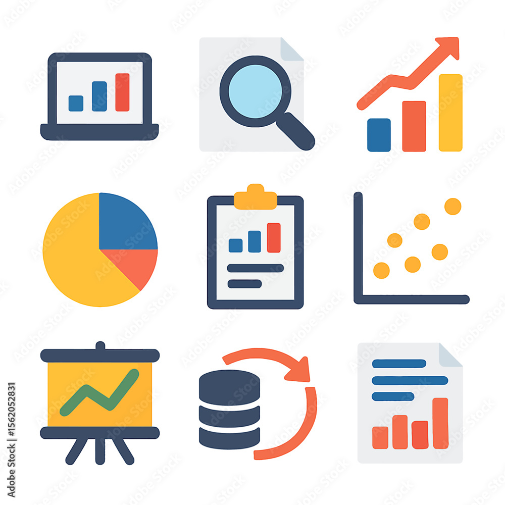 Poster business data analysis with charts and graphs for strategic decision making process