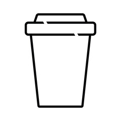 Paper cup icon, paper glass icon, outline style paper cup icon vector in trendy style illustration isolated on white background.