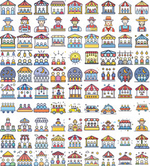 Fototapeta premium Nothing Hill Festival Market & Food Stall Collection 