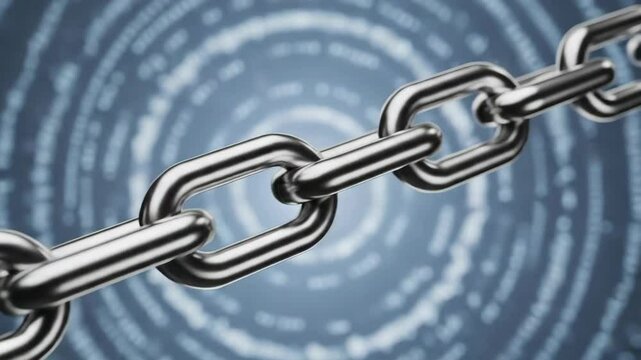 Metallic Chain Links in Abstract Digital Background Design