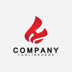 Letter H Flame Logo Design Template, H fire logo, Emblem, Design Concept, Creative Symbol, Icon