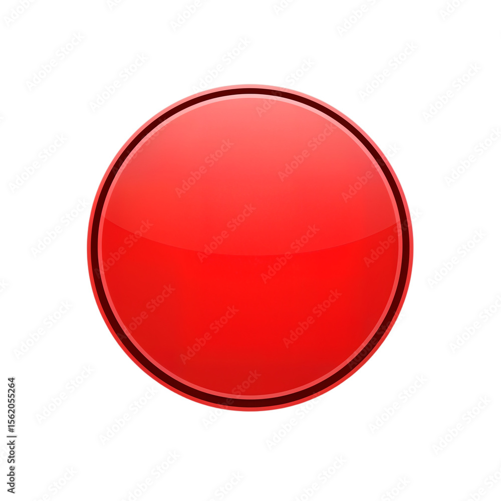 Poster a glossy red circle with a smooth surface on a transparent background. the circle appears vibrant an