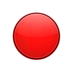 A glossy red circle with a smooth surface on a transparent background. The circle appears vibrant and reflective, suitable for various design applications.