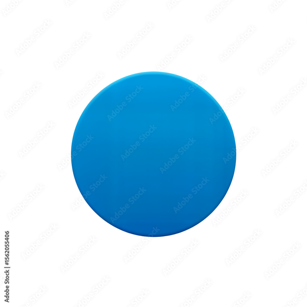 Poster solid blue circle on transparent background isolated with no additional elements or textures.