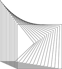 Square blended line border design template. Technology element
