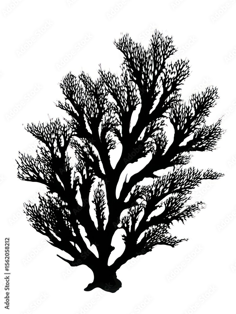 Aufkleber artistic rendering of a silhouetted tree featuring intricate branching patterns and textures
