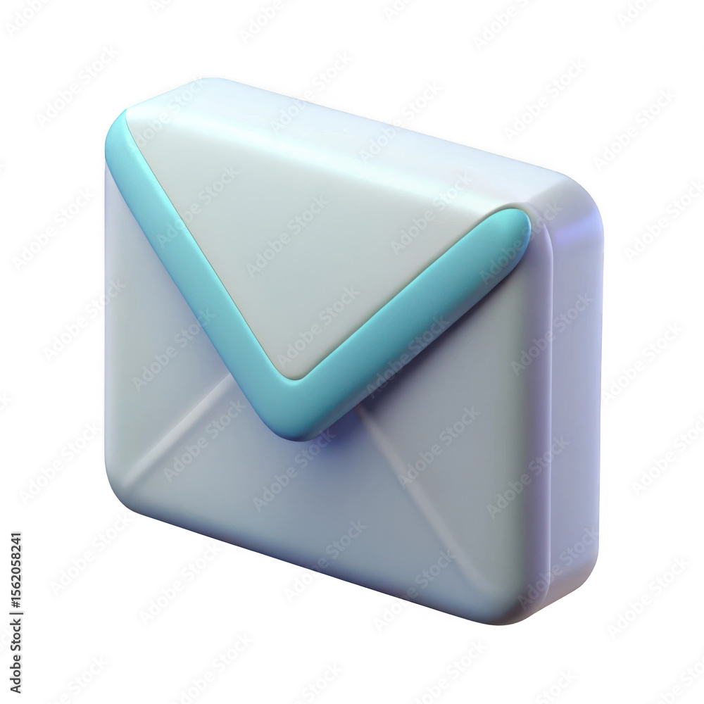 Poster 3d realistic email icon render isolated on transparent background