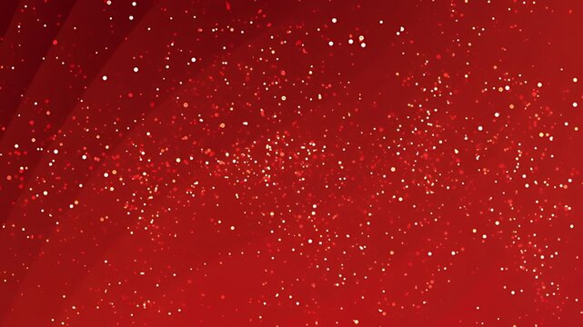 Red background with glittering particles.