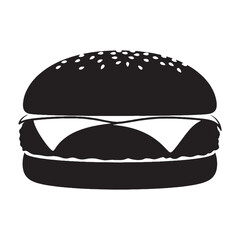 Juicy layers reimagined – Burger silhouette paired with tasty Burger vector – Burger illustration

