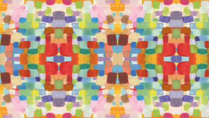 Vibrant abstract pattern with multicolored geometric shapes and symmetry background