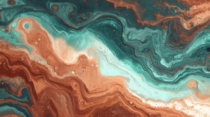 Obraz premium Artificial intelligence abstract background, warm terracotta and cool teal earthy contrast, modern technology aesthetic-topaz-sharpen-upscale-x