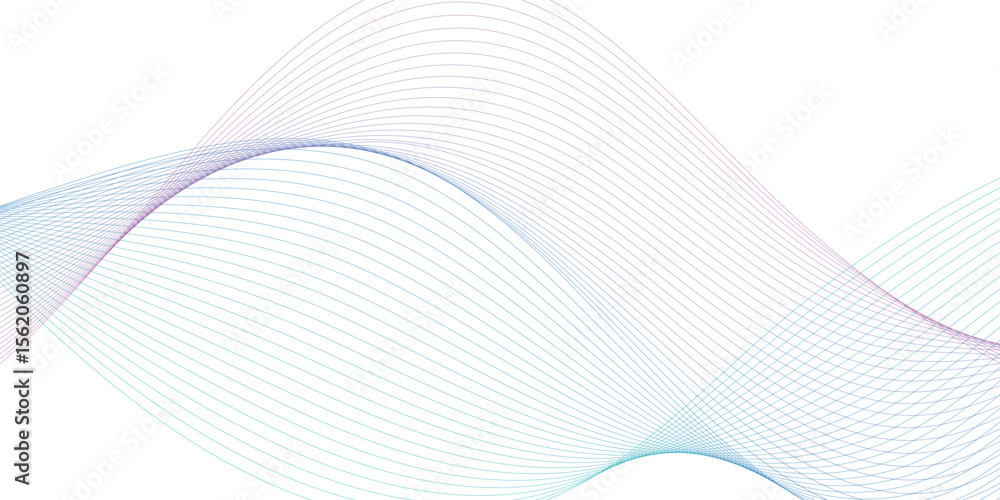 Poster abstract colorful blue, pink blend wave lines and technology background. modern colorful flowing wav