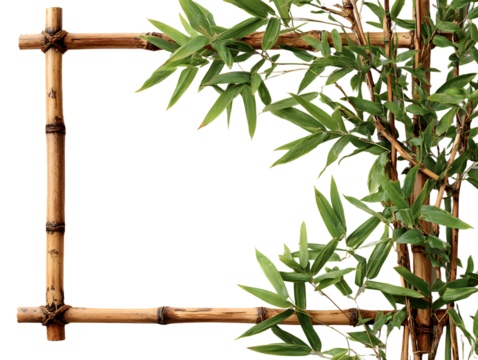bamboo frame isolated on white background