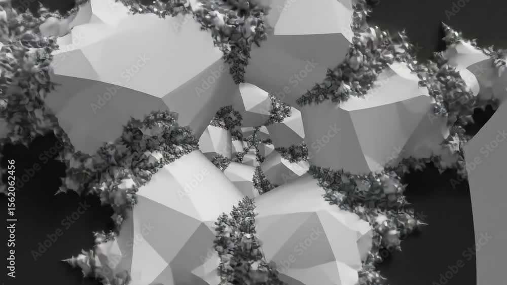 Poster exploring a fractal snowflake: a journey into infinite geometry and mathematical beauty